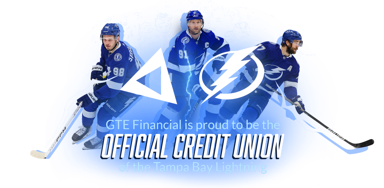 GTE proud to be the official credit union of the Tampa Bay Lightning